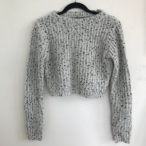 Gray and black peppered crop sweater, nasty gal